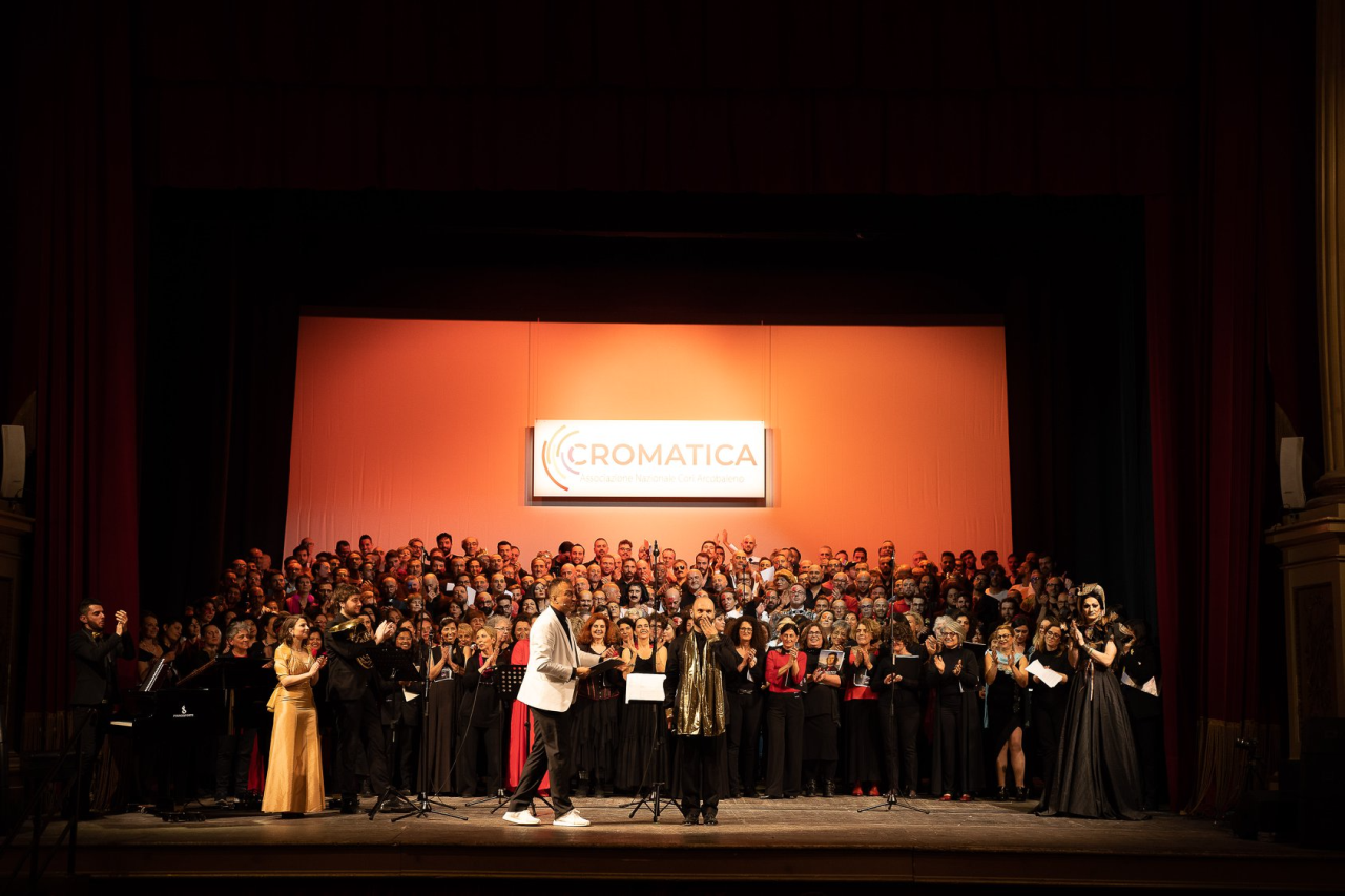 Figure 5. Cromatica Chorus, Teatro Morlacchi (Perugia), 27 April 2019 (photograph by Gian Domenico Troiano, used with permission from Cromatica).